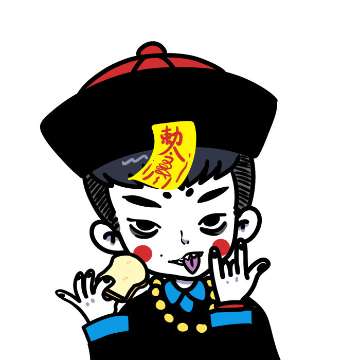 一对超萌可爱卡通僵尸情侣头像 高清无水印