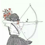 射箭主题情侣头像来啦！一人一半女生射箭男生中箭款，共14张高清图