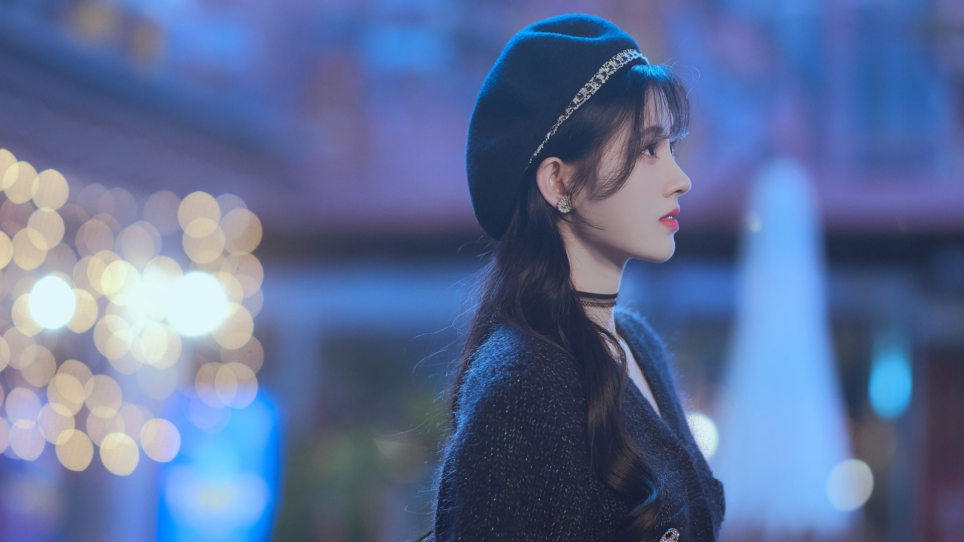 鞠婧祎戴帽侧脸高清壁纸分享