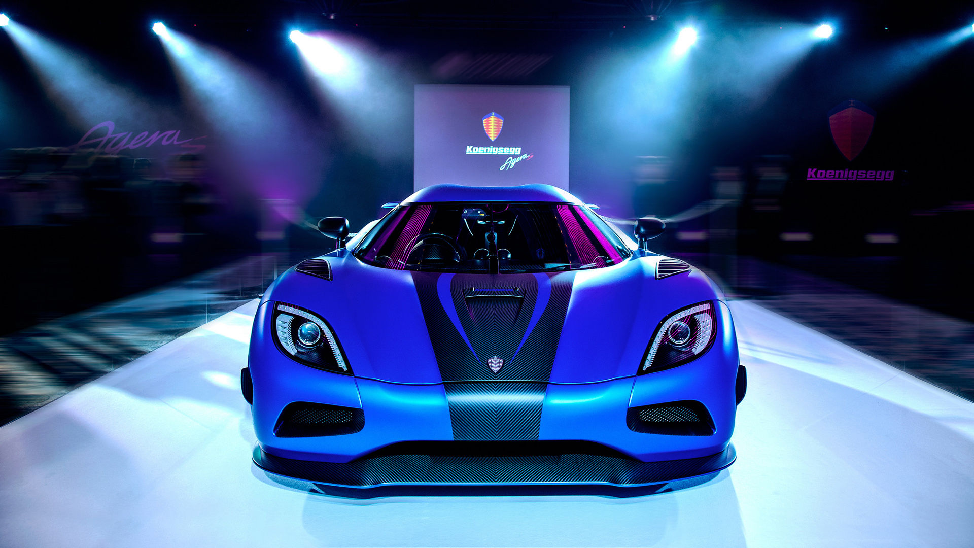 柯尼塞格Agera蓝色跑车电脑桌面壁纸 高清汽车壁纸分享