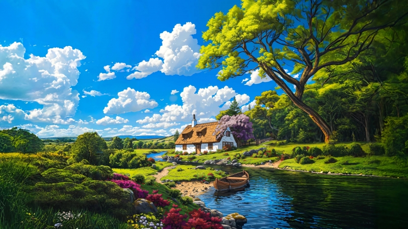 把梦幻伊甸园搬进屏幕！这款动漫风景电脑壁纸太绝了