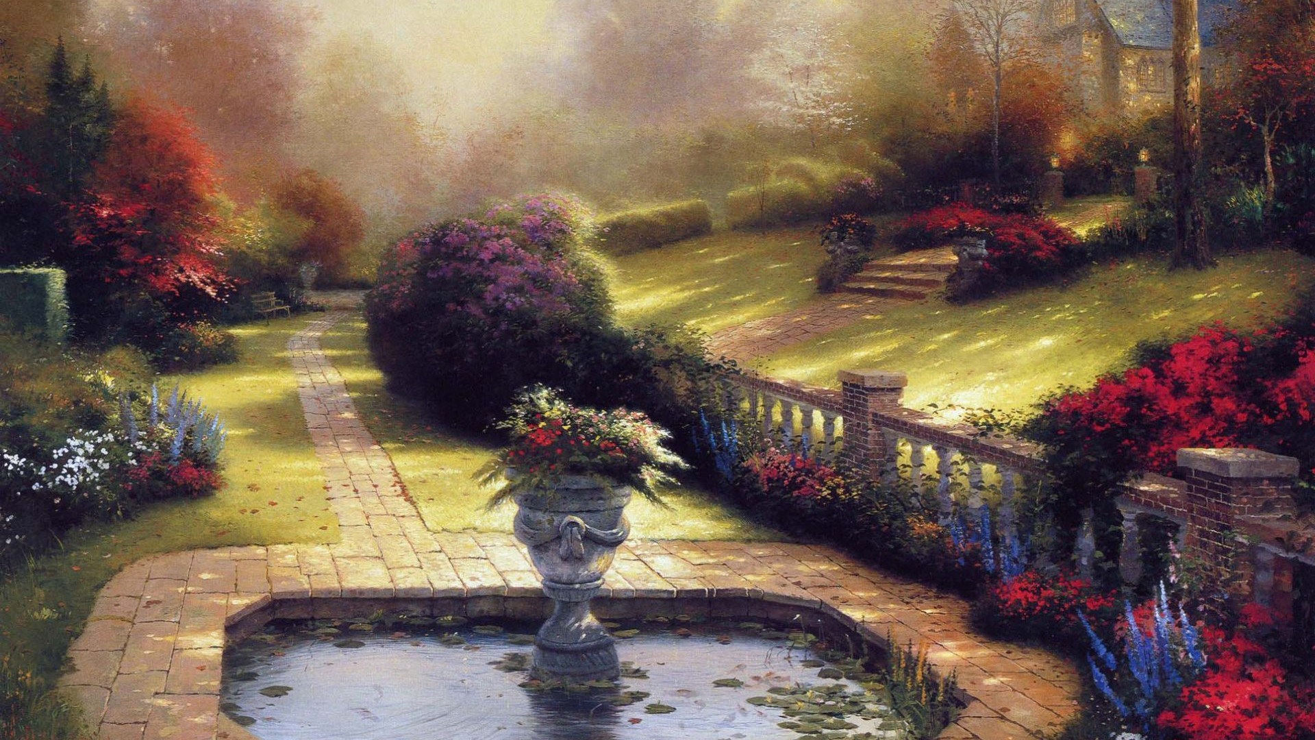 Thomas Kinkade托马斯·金凯德风景画 多款宽屏电脑桌面壁纸分享