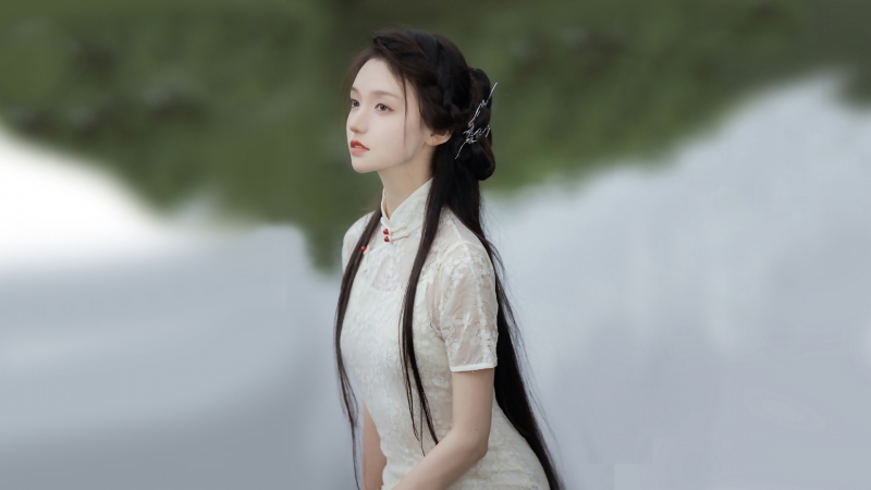 古风白旗袍小清新美女 适配电脑的高清壁纸资源