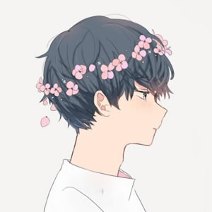 12组带花环的动漫情侣头像 高清一男一女款