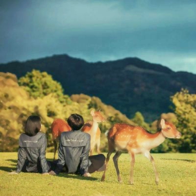 26组带人物的唯美风景情侣头像 一对两张合集