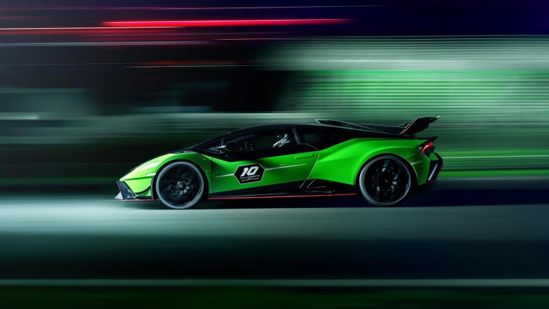 兰博基尼绿色赛道赛车Huracan STO SC 10 Anniversario 高清电脑壁纸