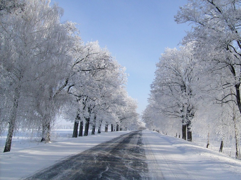 下雪后公路绝美风景电脑动漫壁纸来啦
