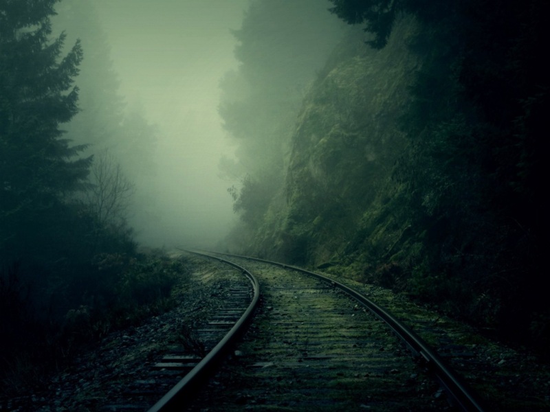 林间雾霭绕铁路！这款风景电脑壁纸太治愈了