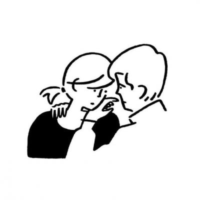 24张简约手绘黑白情侣头像 高清好看的手绘情头合集
