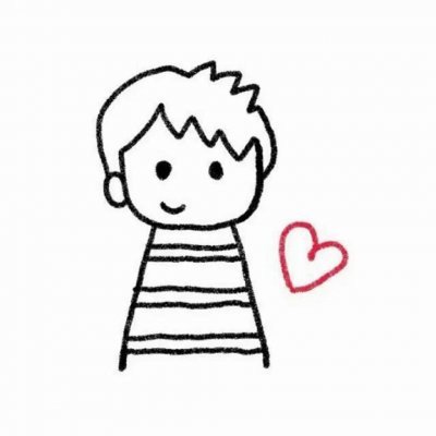 12张高清黑白简笔画情侣头像 好看的卡通情头合集