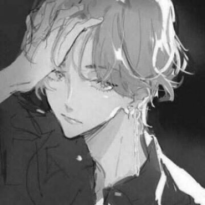 男生黑白伤感动漫头像 16张高清微信头像合集