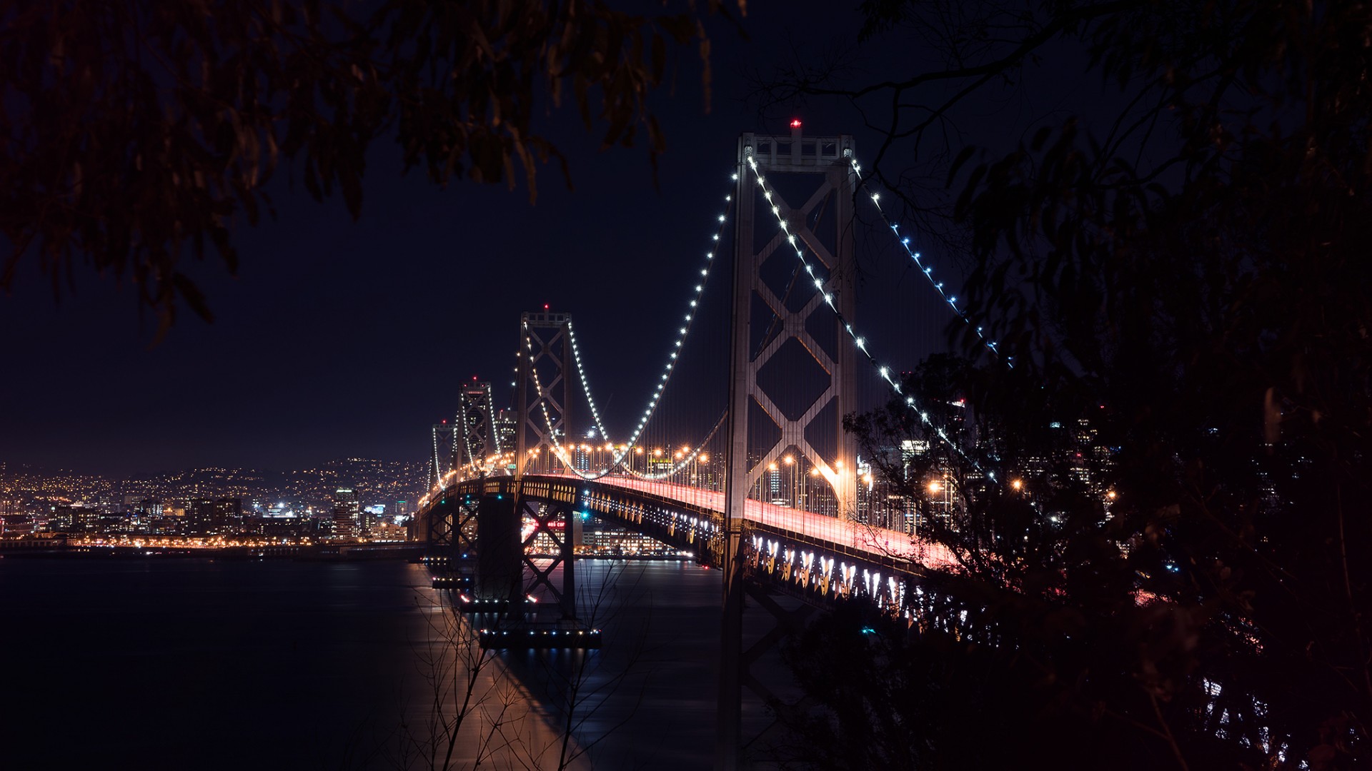 旧金山海湾大桥夜景电脑桌面壁纸上新啦