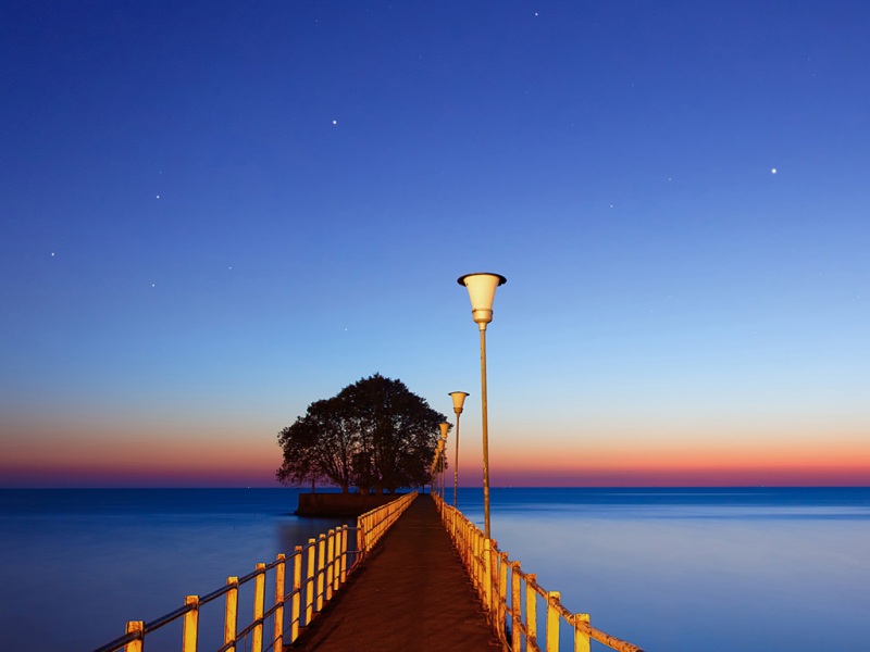 海边码头静谧风景 电脑动漫桌面壁纸分享