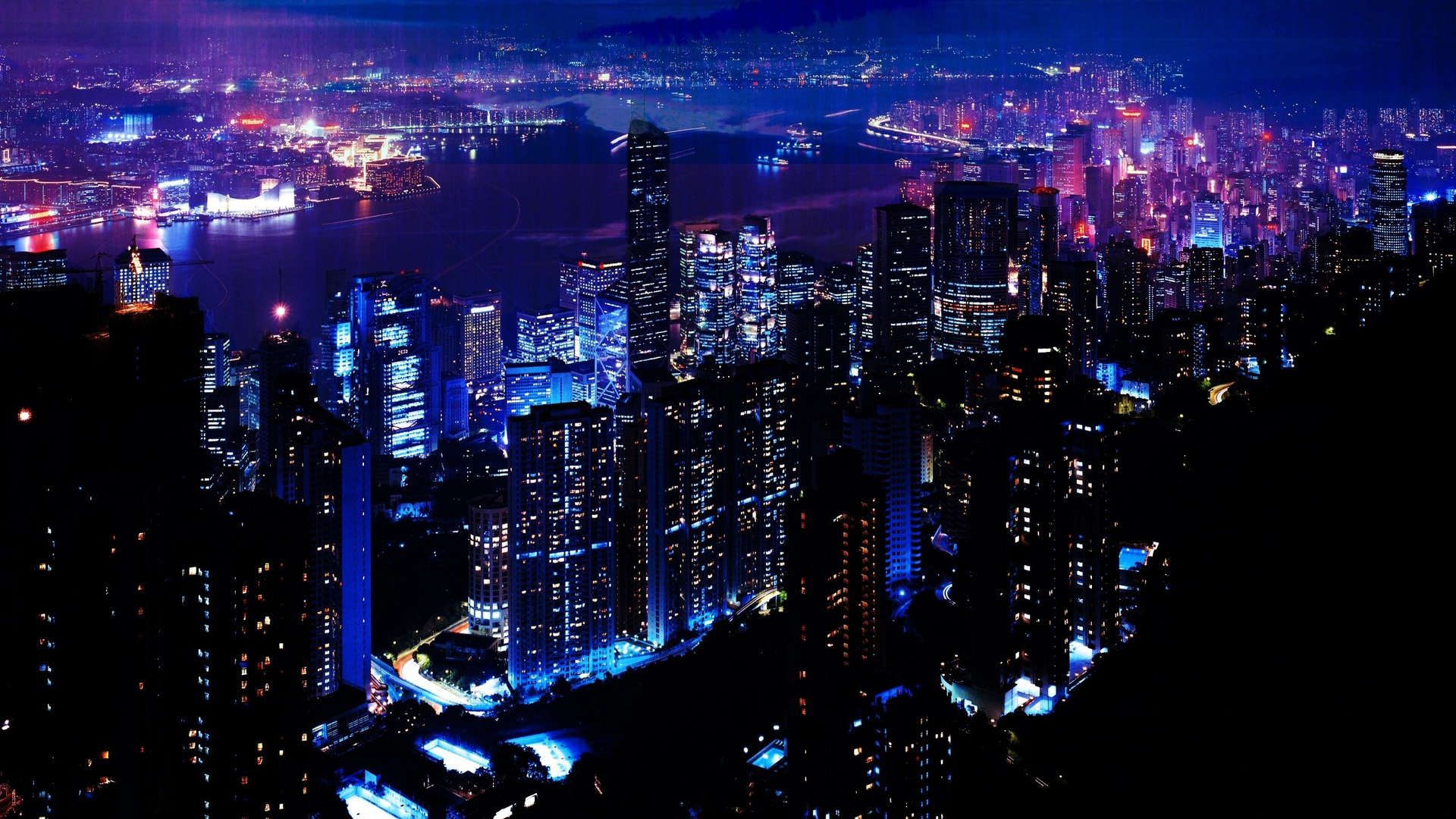 摩天大楼夜景壁纸 氛围感拉满的都市夜色素材