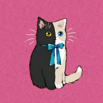 超可爱！12组一左一右动漫猫咪情侣头像高清图