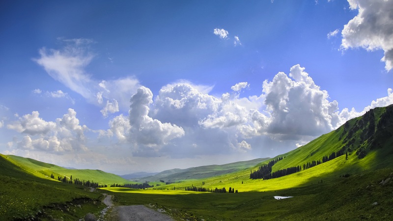 新疆蓝天草原风景2K电脑壁纸上新啦