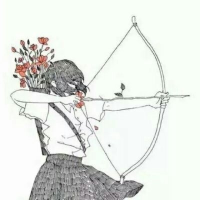 射箭主题情侣头像来啦！一人一半女生射箭男生中箭款，共14张高清图