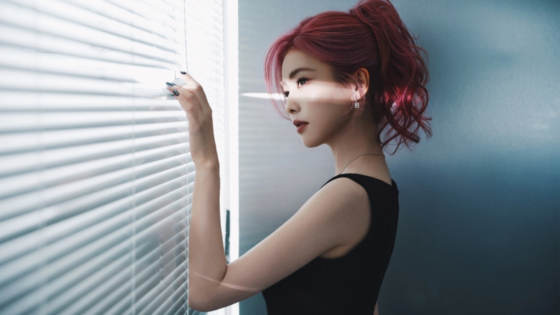 白鹿窗边光影美女高清壁纸合集