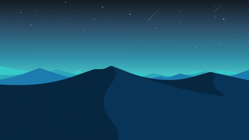 这款山间夜景星空壁纸太适合当桌面了！