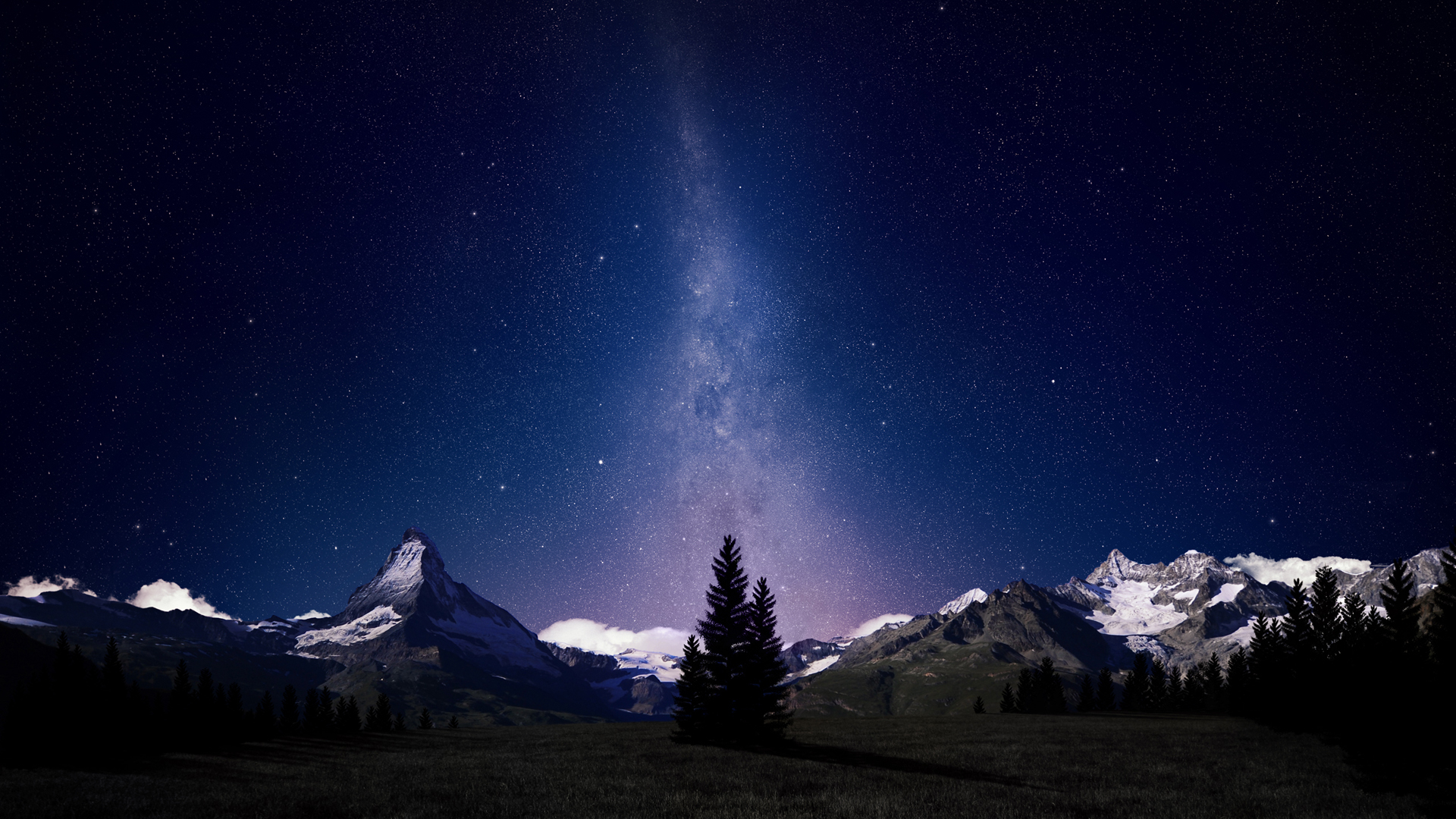 瑞士高山夜空星空电脑桌面壁纸 多款分辨率可选