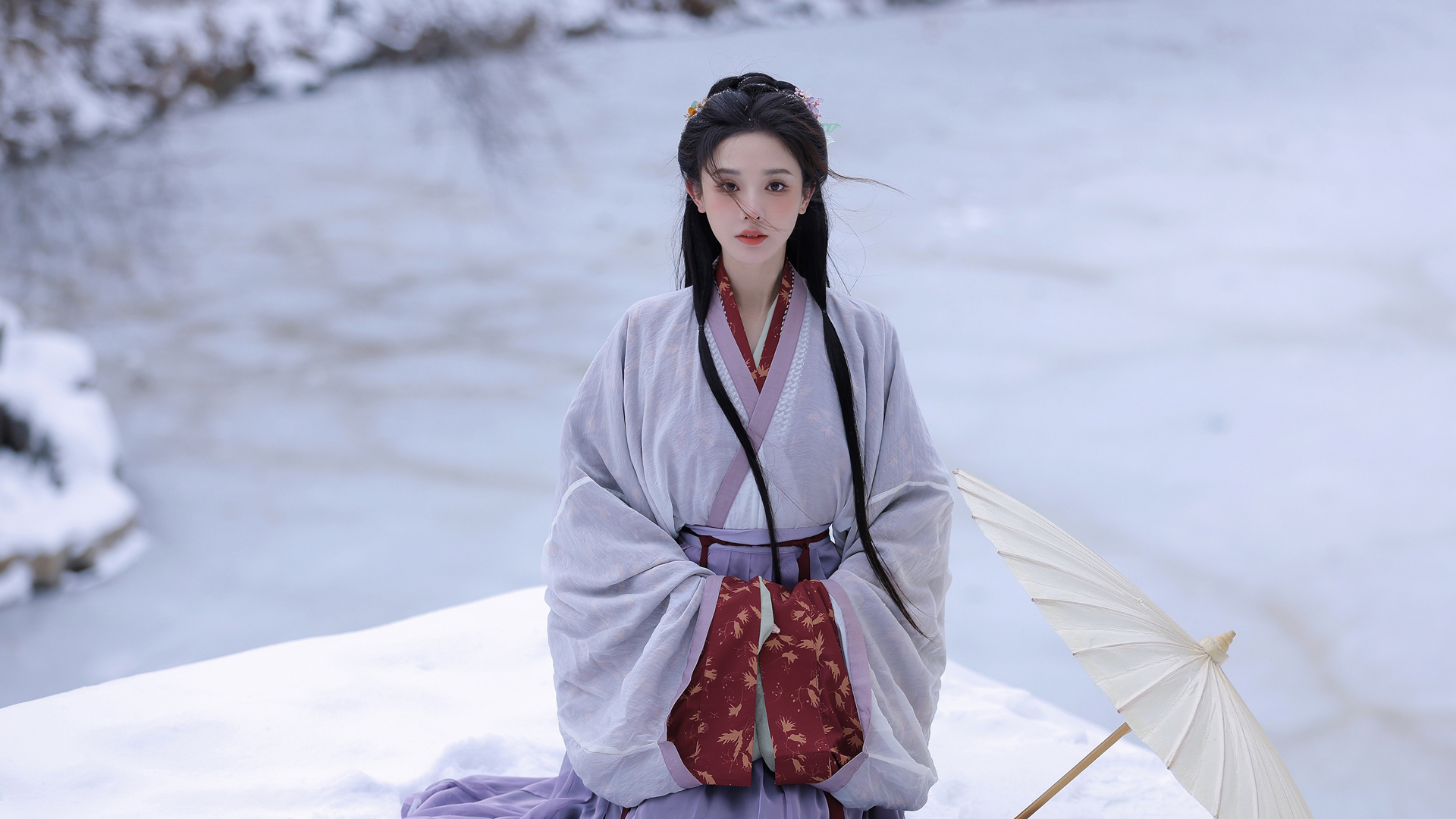 彭小苒雪地古风造型壁纸上新 多款高清尺寸可选