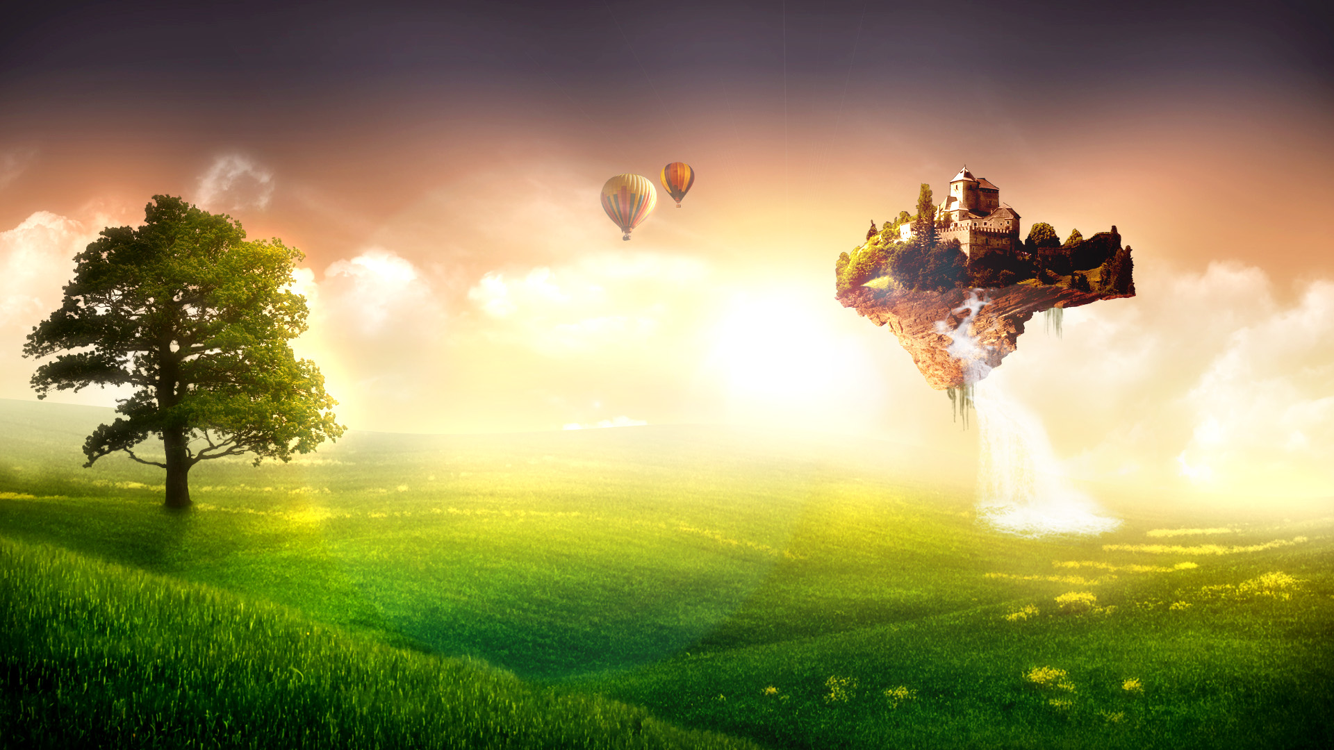 梦幻岛浮空风景电脑动漫壁纸 多款分辨率可选