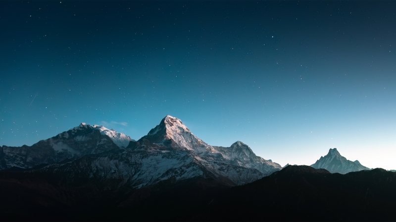 喜马拉雅山夜晚星空风景电脑动漫壁纸推荐