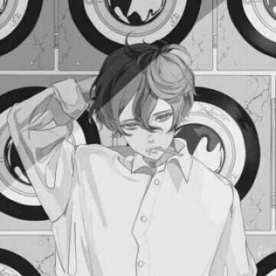 男生黑白伤感动漫头像 16张高清微信头像合集