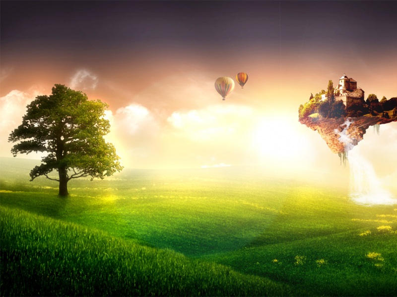 梦幻岛浮空风景电脑动漫壁纸 多款分辨率可选