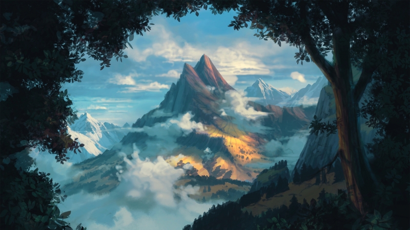 这款山川森林电脑动漫壁纸太治愈了