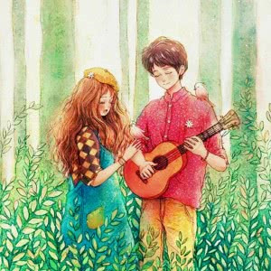 26张高清动漫相拥情头 暖到心坎的男女双人头像合集