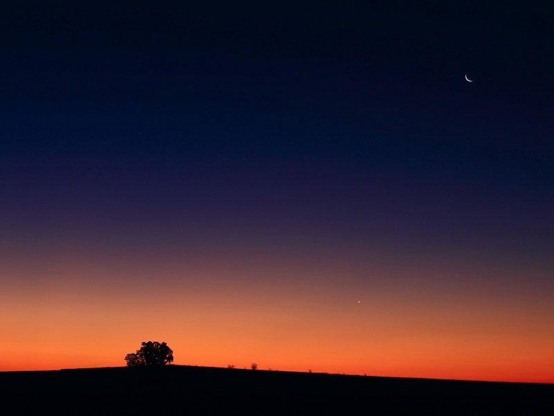 绝美月星日落宽屏壁纸分享