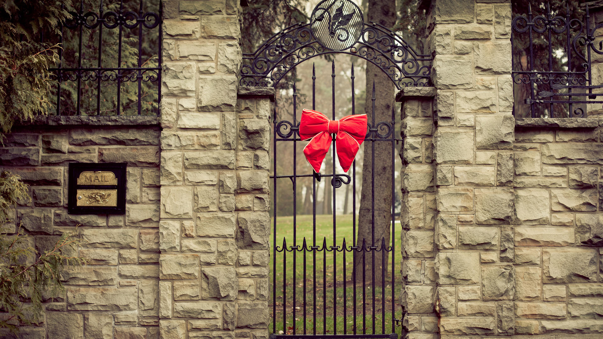 好看的红色蝴蝶结电脑桌面壁纸分享