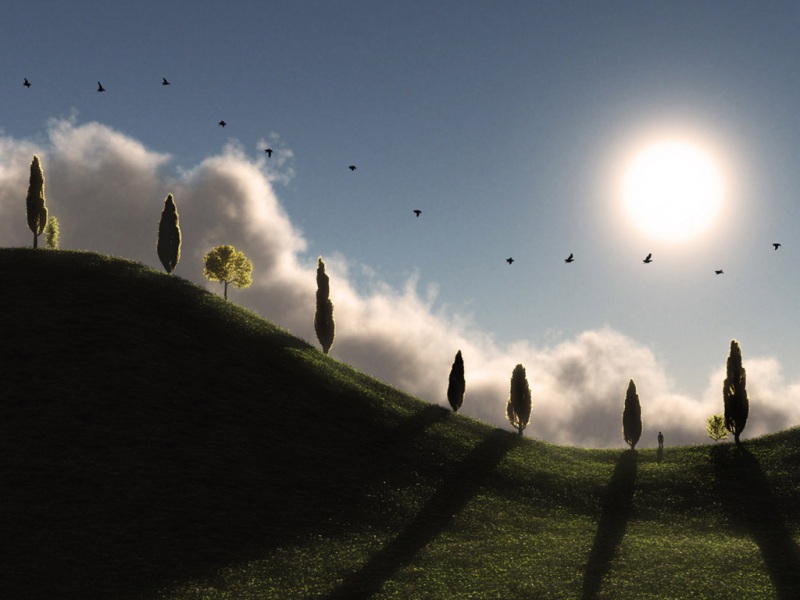 山丘漫风景电脑桌面壁纸