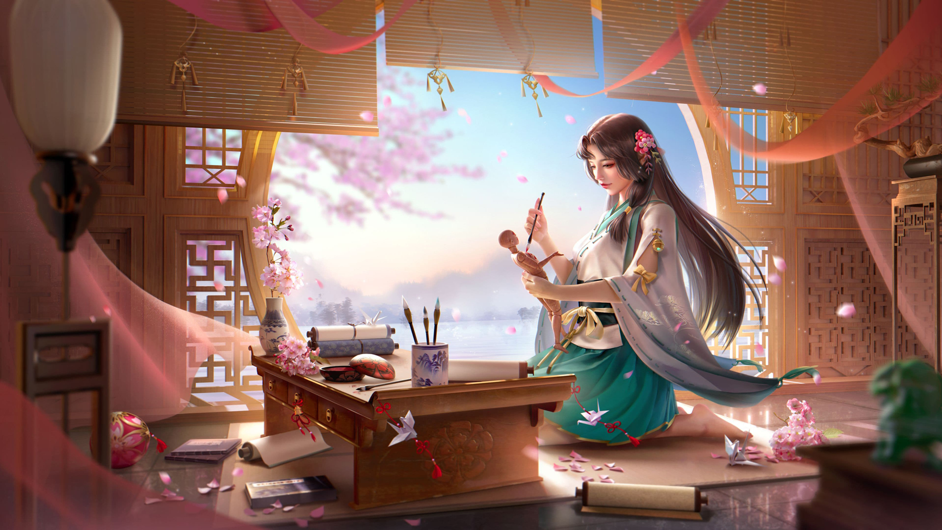 永劫无间胡桃古风桃花壁纸上新 多款高清尺寸可选