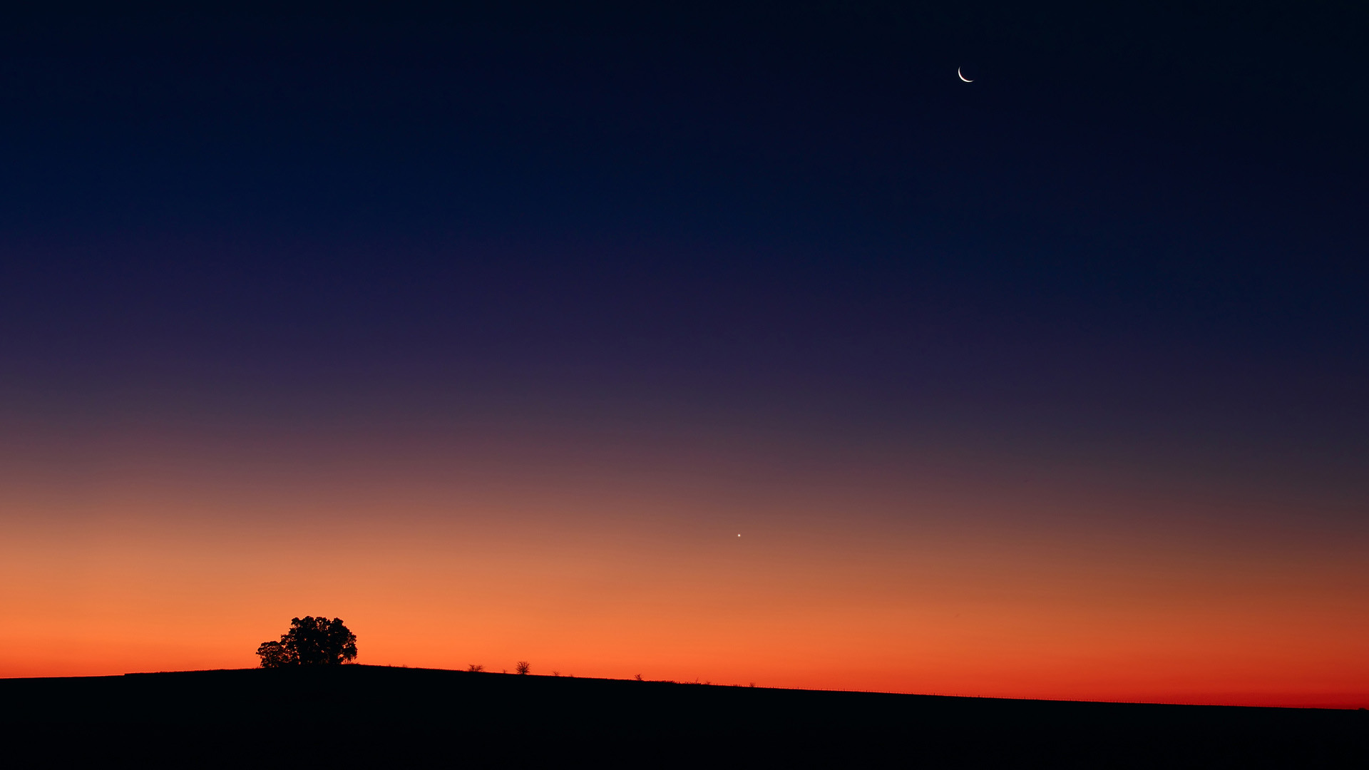 绝美月星日落宽屏壁纸分享