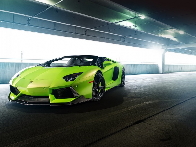 绿色兰博基尼Aventador LP-740 Vorsteiner 高清电脑壁纸分享
