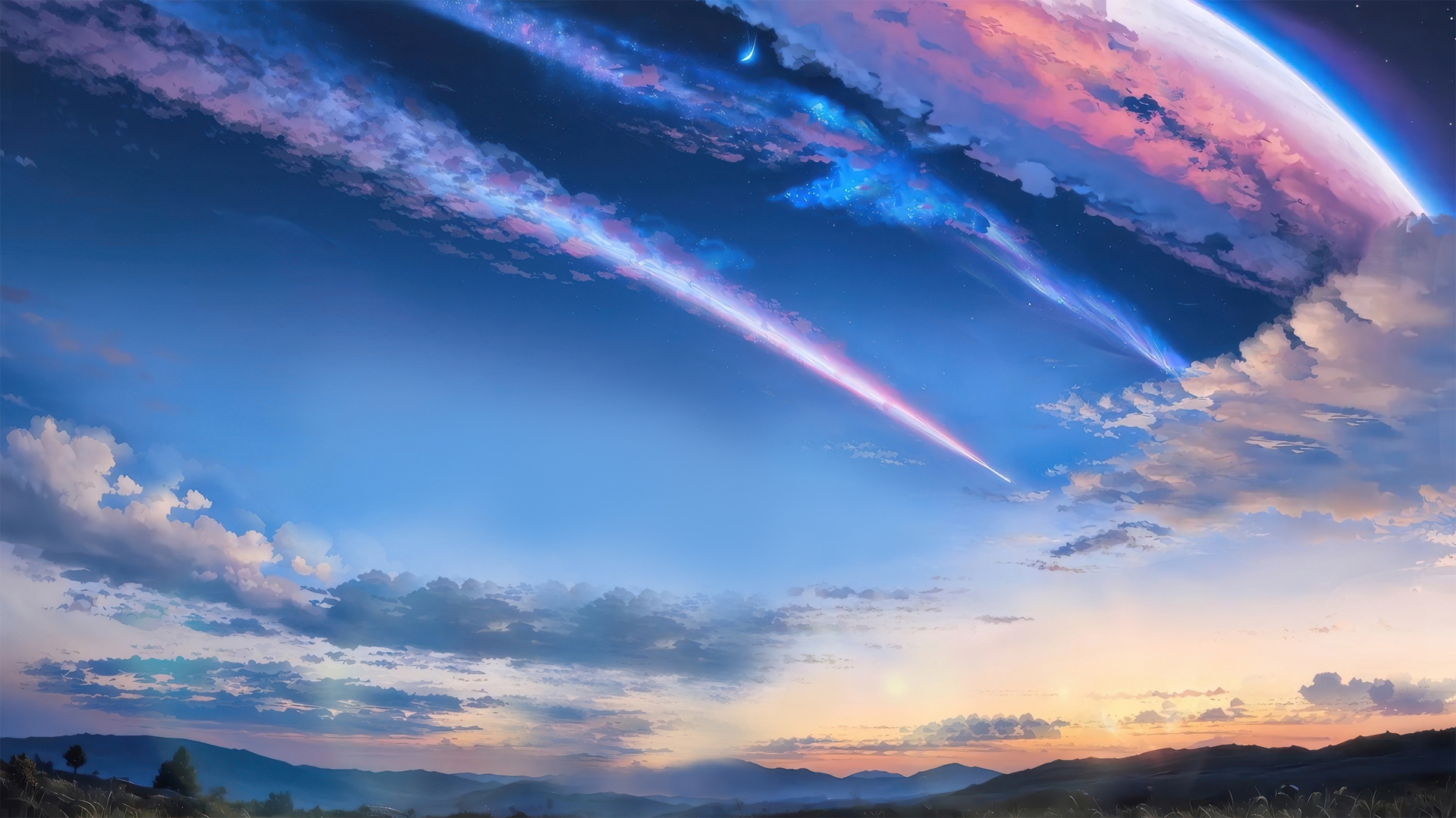适合电脑桌面的天空流星唯美风景壁纸来了