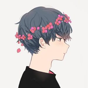 12组带花环的动漫情侣头像 高清一男一女款