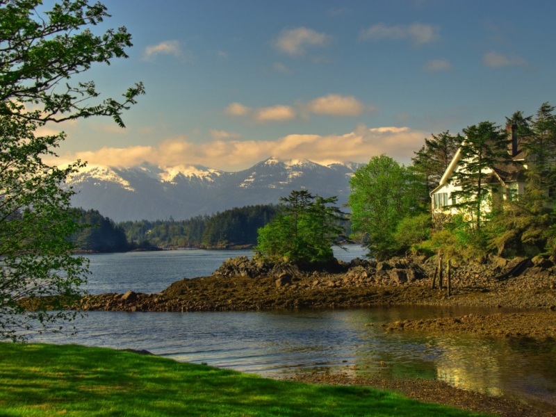 森林河流草地小屋 适配多尺寸电脑桌面壁纸
