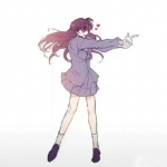 抖音爆火爱心发射情侣头像 三组动漫款共6张可直接用