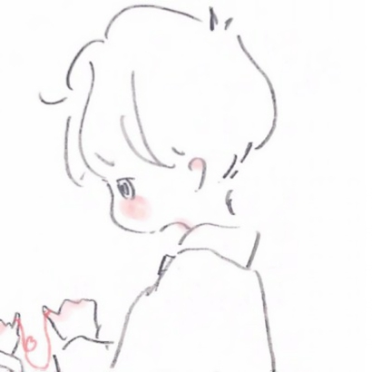 一对左右配对的手绘简笔画情侣头像 26张高清素材合集