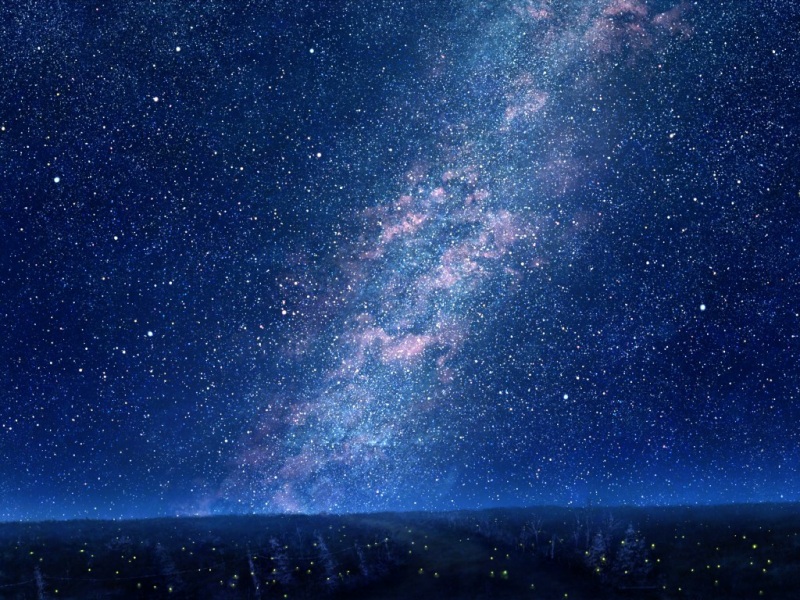 梦幻氛围感拉满！夜晚星空配树木的高清壁纸来了