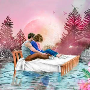 26张高清动漫相拥情头 暖到心坎的男女双人头像合集