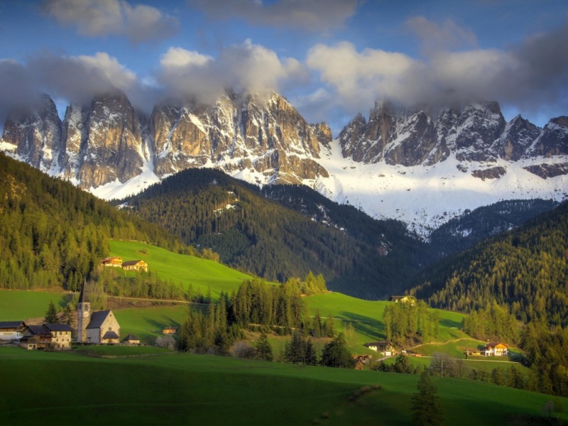 阿尔卑斯山森林雪山小屋风景壁纸合集