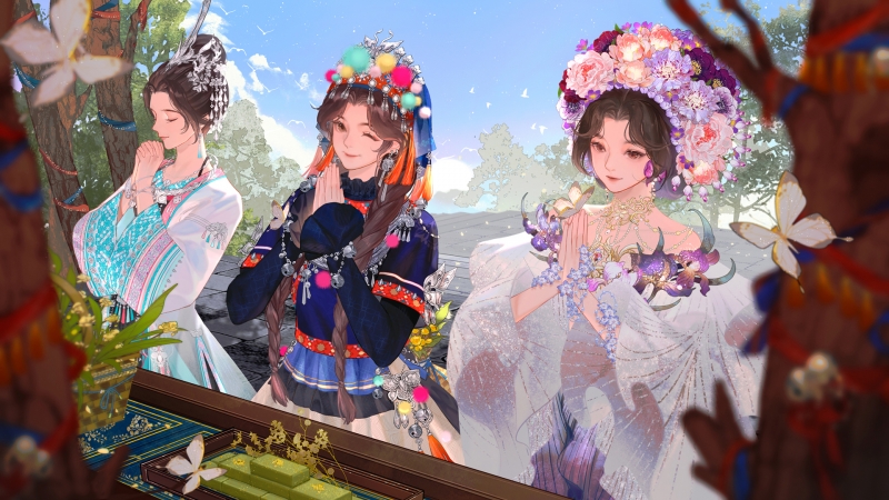 天涯明月刀三个女孩许愿主题 多款高清游戏桌面壁纸下载