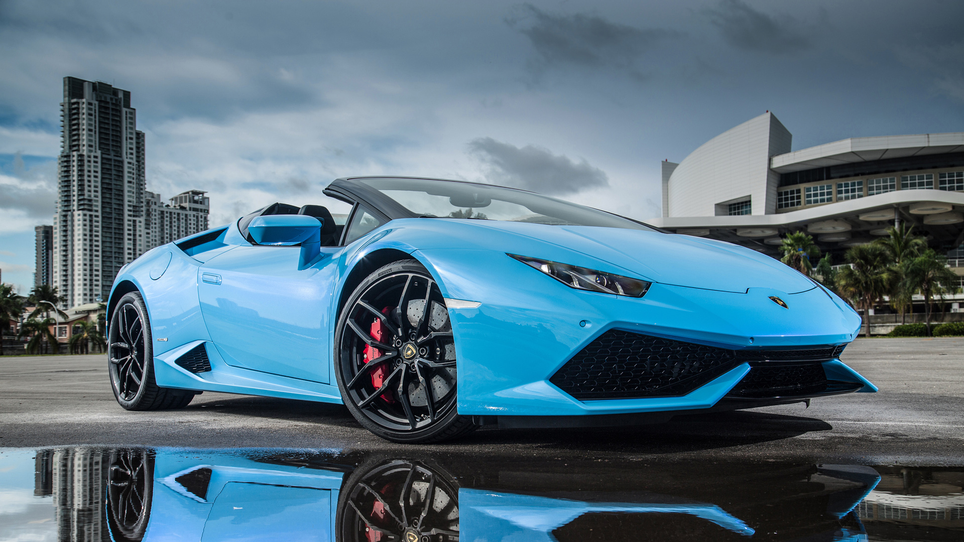 兰博基尼LP610 4蓝色超跑高清壁纸合集