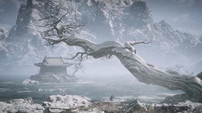 《黑神话悟空雪景树景游戏壁纸》