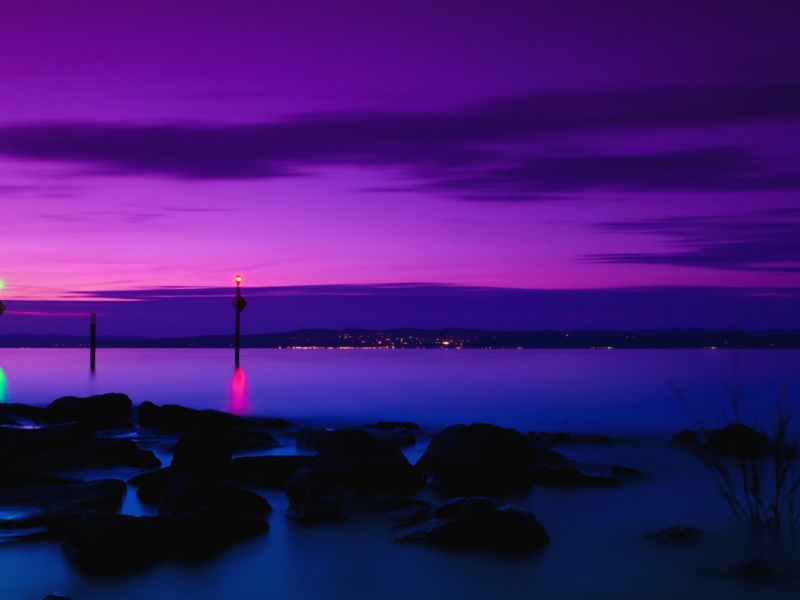 夜晚博登湖风景电脑桌面壁纸