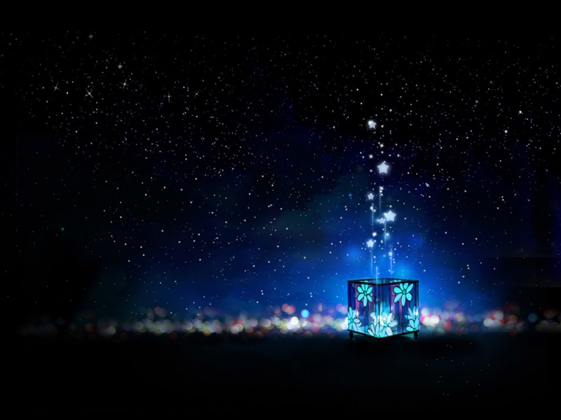 黑夜星光主题电脑桌面壁纸分享